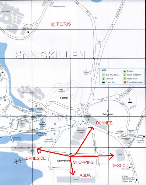 Enniskillen Visitor Map-Shopping (c)TIC/RJS