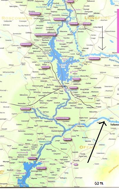 Übersichtskarte Mittelshannon Region/ Grand Canal (C) TIL/RJS